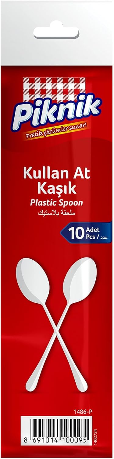 Piknik Kullan-At Plastik Kaşık 10'lu Büyük Beyaz 1486