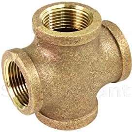 Suply Dev CSDS0034 3/4 '' kurşunsuz Dört Yönlü Pirinç Çapraz Montaj, 125 Lbs Uygulamalar İçin Eşit Boyutlu Dişi Dişli Dalları ile, Kurulumu Kolay