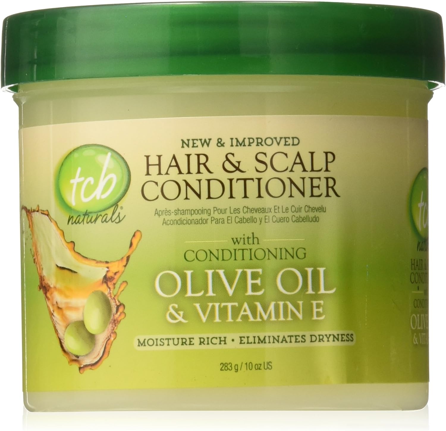 TCB Naturals Saç Kremi Saç ve Kafa Derisi Zeytinyağı & Vitamin-E Kavanoz, 10 Ons