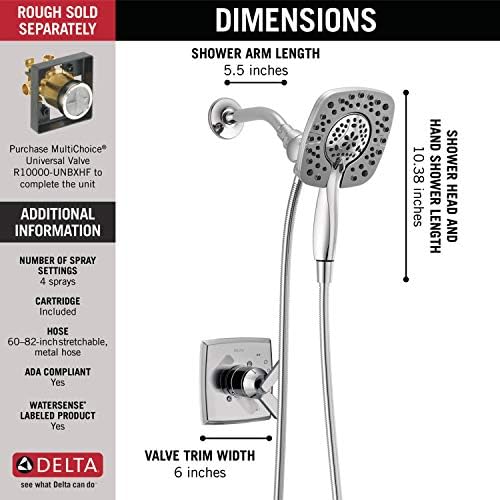 Alternative view of (Without Rough, Shower, Chrome) - T17264-I Ashlyn Monitor 17 Series Shower with In2ition Two-in-One Handshower Showerhead, Chrome