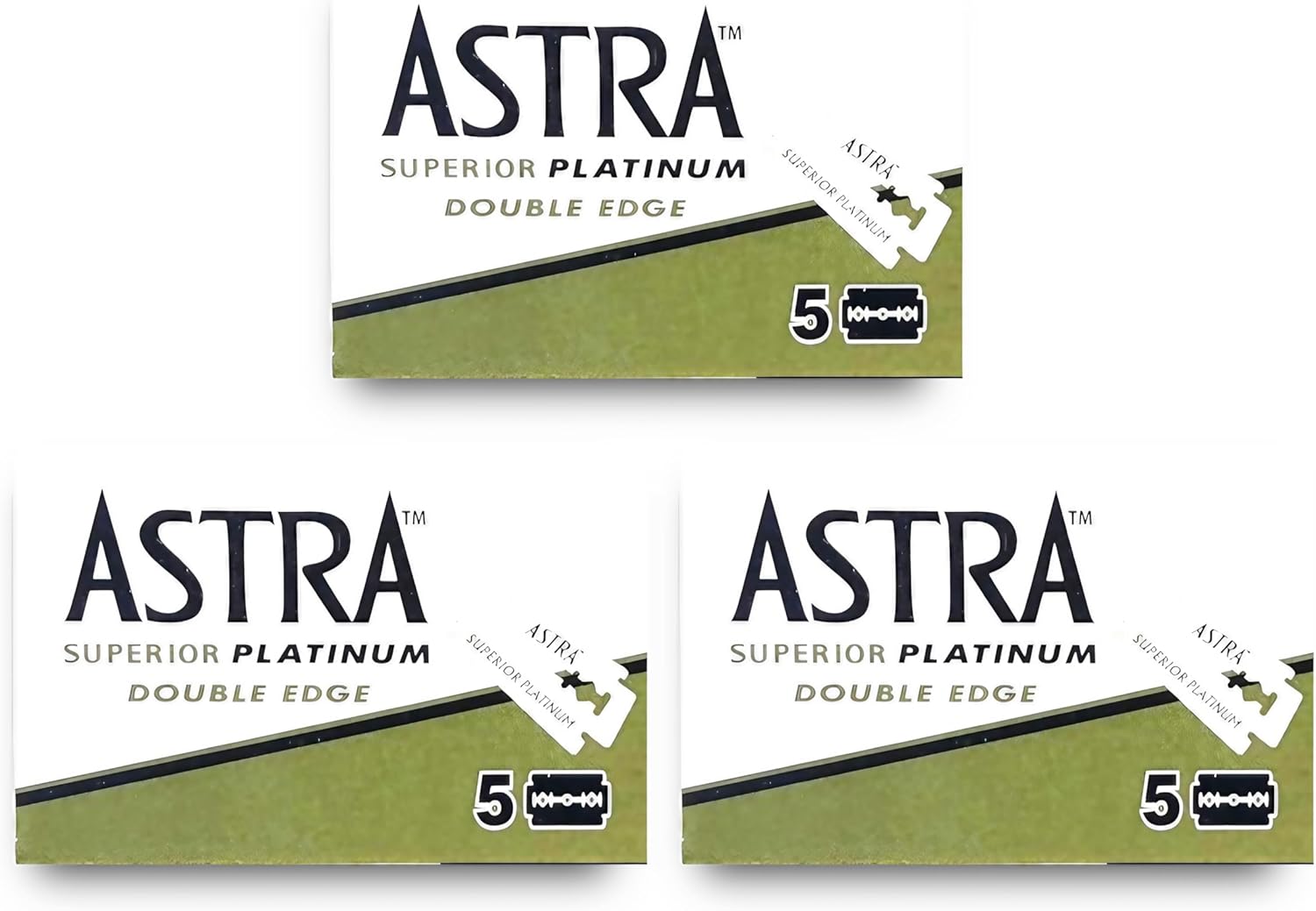 Alternative view of Susicit Astra Premium Platinum Çift Kenarlı Güvenlik Tıraş Bıçağı, 5 Adet (3'lü Paket)