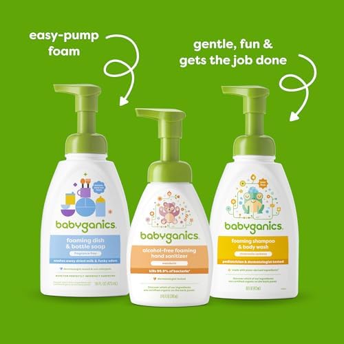 Babyganics Bebek Şampuanı+ Vücut Yıkama Pompası Şişesi, Papatya Mine Çiçeği, 16oz