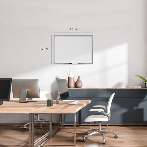 U Brands Manyetik Kuru Silme Kartı, 17'' x 23'', Gümüş Alüminyum Çerçeve (070U00-01)