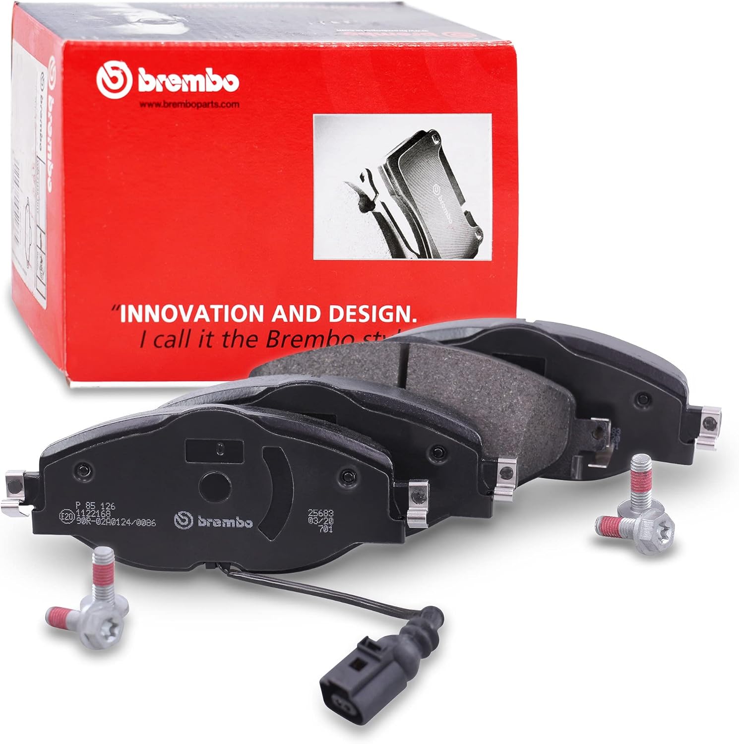Alternative view of BREMBO Fren Balatası, Ön A3 (13-20), Formentor, (20+), Tarraco (18+), (19+), Karoq, Kodiaq (17+), Vw Golf VII (12-17), Arteon (18+) 160(W) x 20(T) x 65(H1) mm P85126