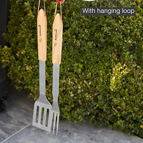 Ahşap Saplı Paslanmaz Çelik Spatula 46 Cm