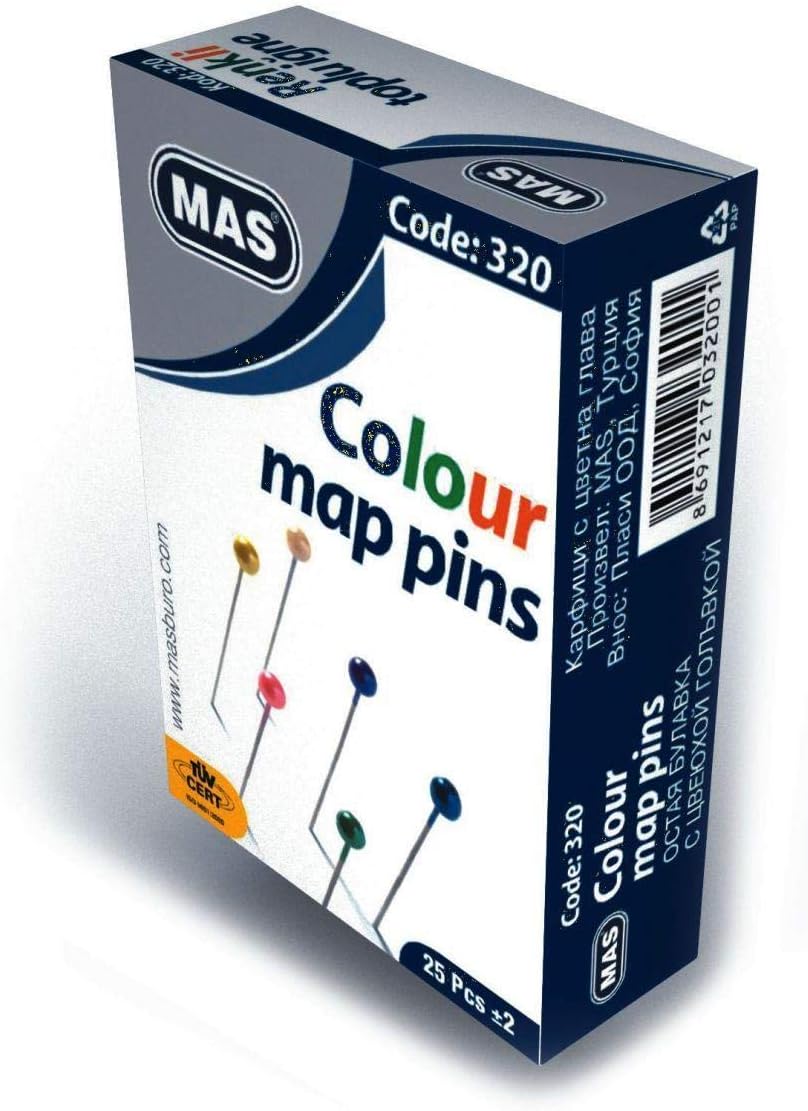 Mas Renkli Baslı 32 mm Toplu İğne