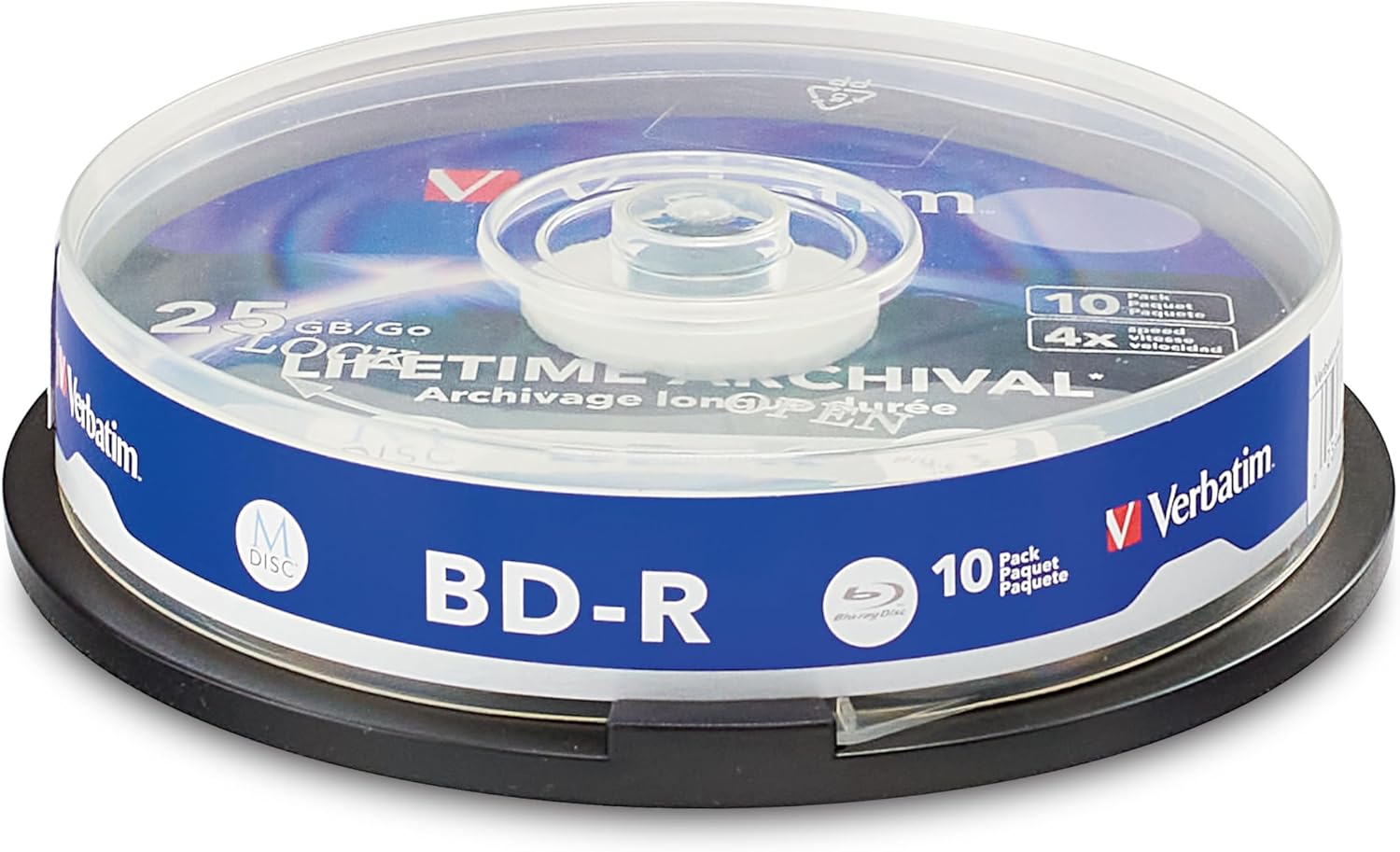 Alternative view of M-DISC BD-R 4X 25 GB Printable, Gümüş, 10'lu Paket Spindle