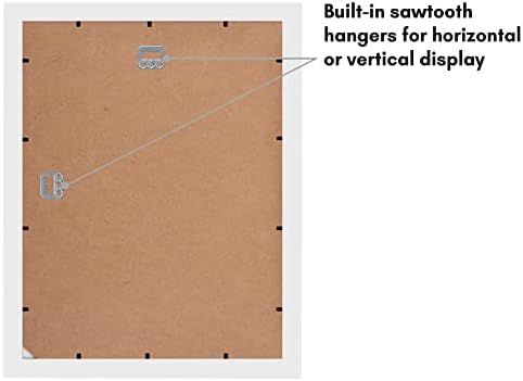 Alternative view of (11x14, 1 Pack,) - 28cm x 36cm Picture Frame with Glass Front; Made to Display Pictures 20cm x 25cm with Mat or 28cm x 36cm Without Mat; Hanging Included