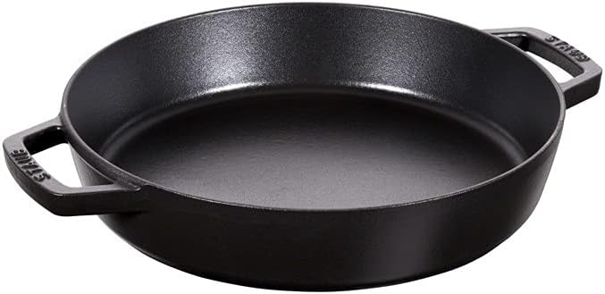 Çift Kulplu Döküm Izgara Tava Siyah 20 cm
