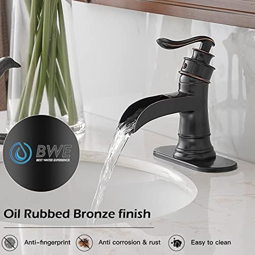 Şelale çıkışı, tek kollu lavabo musluğu, lavabo armatürü, orb yağı ovulmuş bronz, 9233