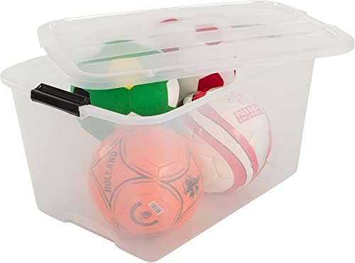 Ohyama Kapaklı Plastik Saklama Kutuları, 45L, 2'li Set, Şeffaf