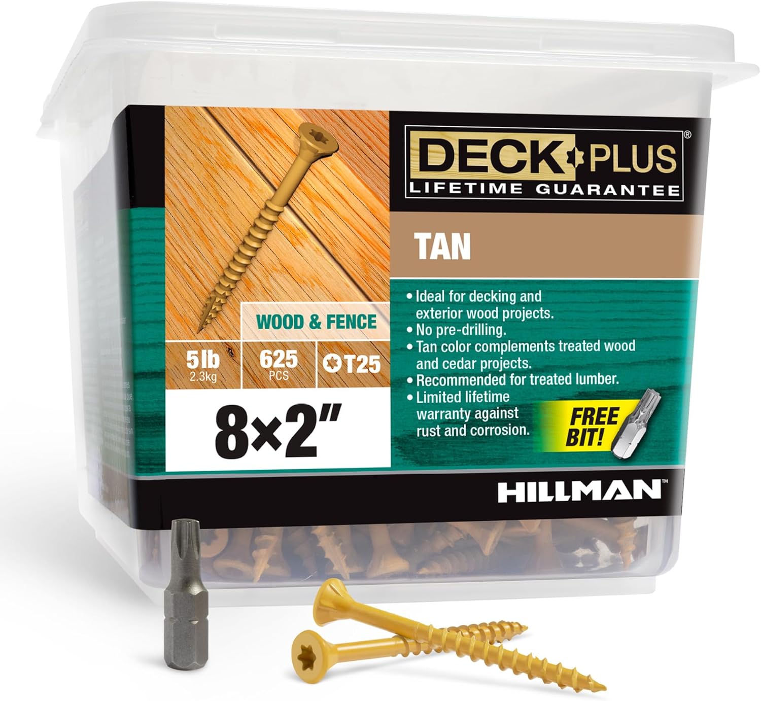 Plus Screws, Self-Drilling, Tan Ceramic, 2-In. x #8, 5-Lbs. -48414