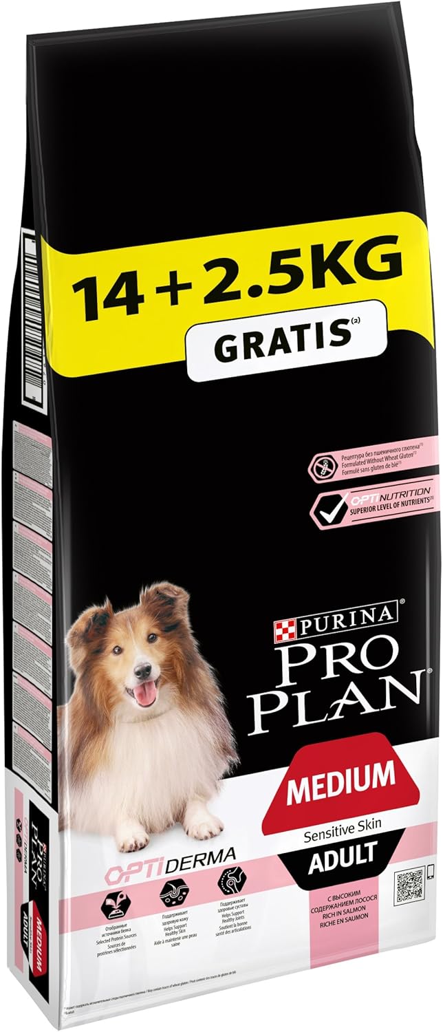 PRO PLAN Medium Somonlu Kuru Köpek Maması, Yetişkin, 14 kg + 2.5 kg Hediye