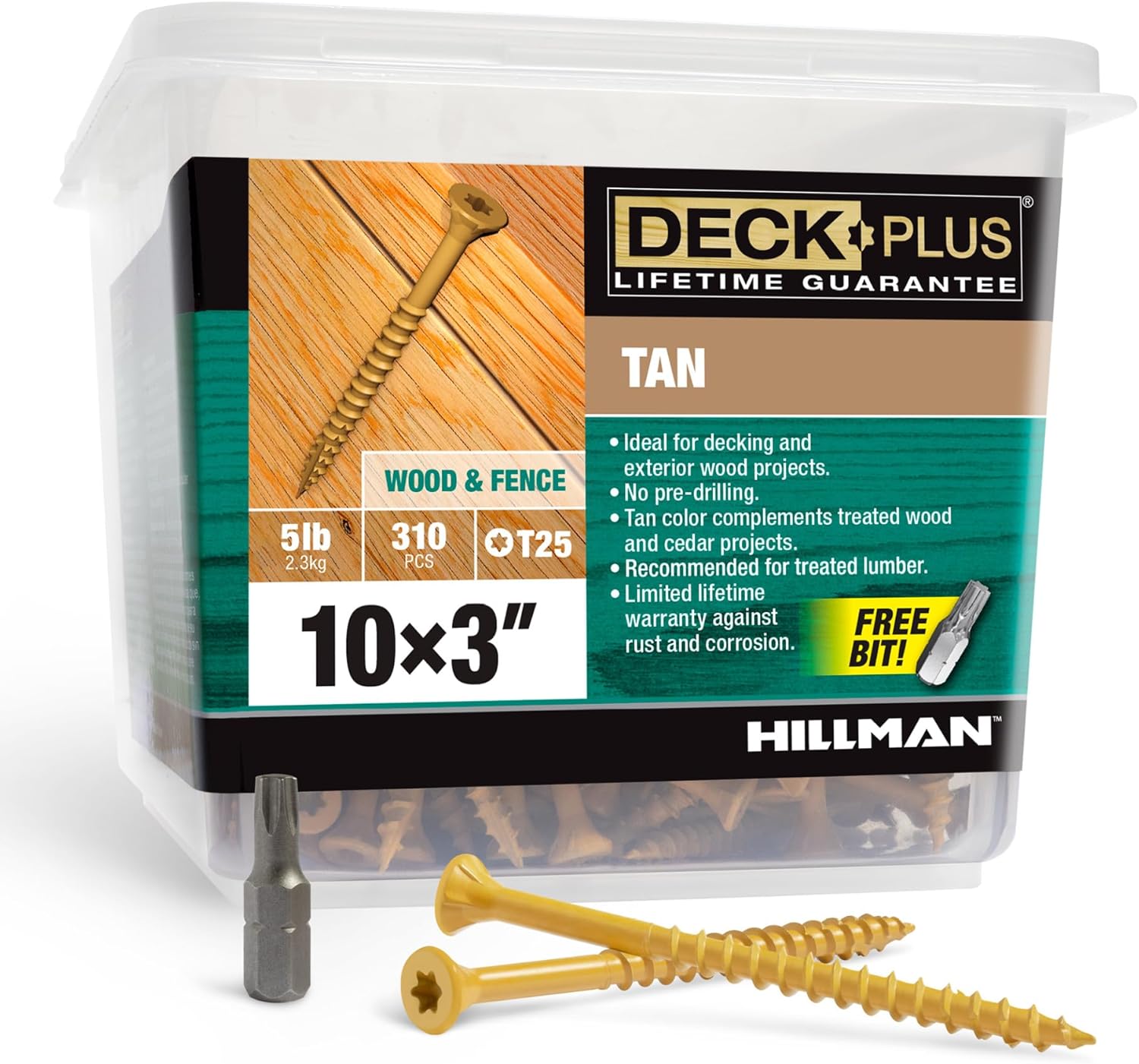 Plus Screws, Self-Drilling, Tan Ceramic, 3-In. x #10, 5-Lbs. -48419