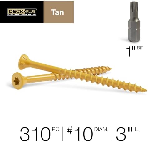Alternative view of Plus Screws, Self-Drilling, Tan Ceramic, 3-In. x #10, 5-Lbs. -48419