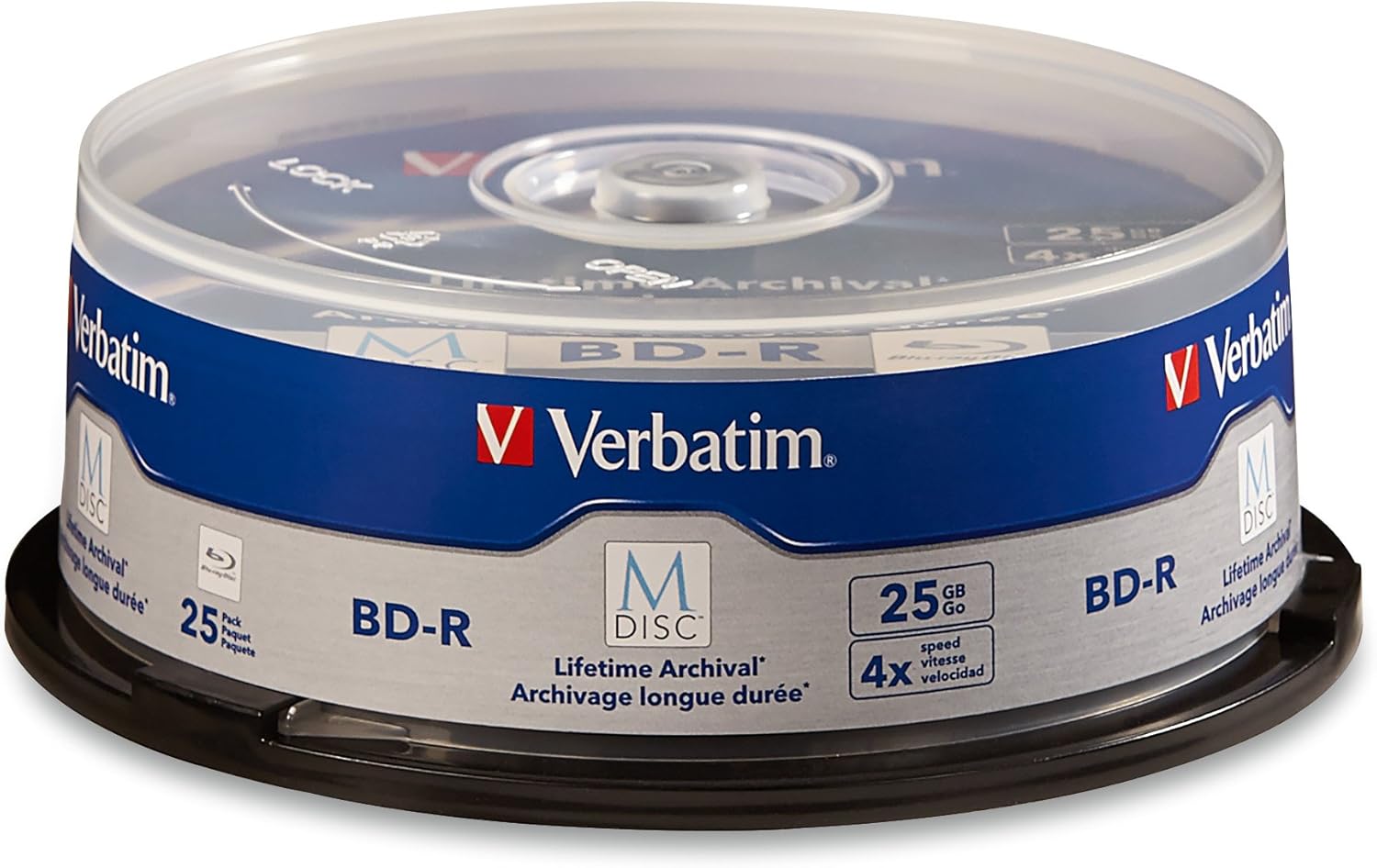 Alternative view of 98809 M-DISC BD-R 25GB/1-4x, 25-Disc Cakebox