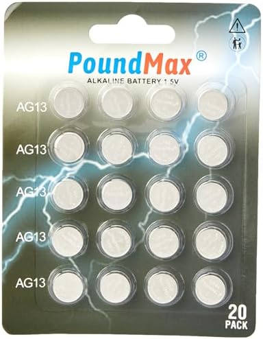 Alternative view of 20 X LR44 AG13 1,5 V Alkalin Düğme Pil, Cıvasız, Sızdırmaz, Uzun Süreli Dayanıklılık, Oyuncaklar, Ölçüm Cihazları ve Hesap Makineleri için A76, G13, L1154, SR44, G13A ile Uyumlu