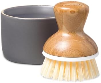 Full Bubble bis Keramik Seifenspender & Scrubber Schwamm Set, weiß, grau/weiß, Dish Brush + Dispenser