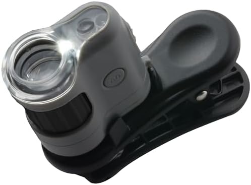 Alternative view of MicroMini 20x LED Işıklı Cep Mikroskopu, Entegre LED ve UV El Feneri ve Evrensel Akıllı Telefon Digiscoping Adaptör Klipsi (MM-380)
