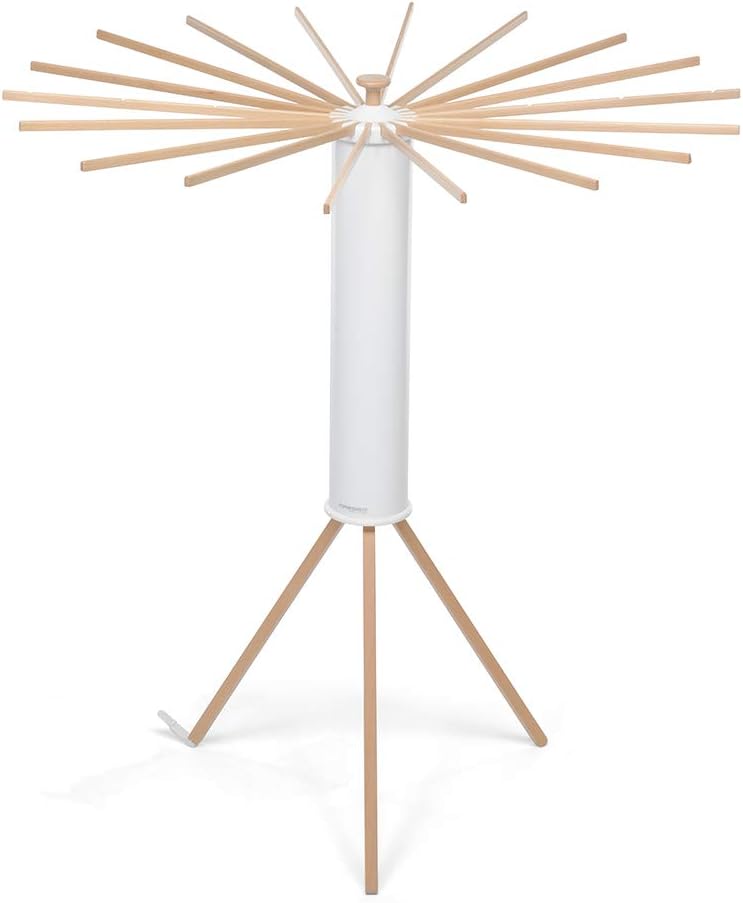 Alternative view of Ahtapot Myhome Çamaşır Askısı, Alüminyum/PVC/Ahşap Kayın, Beyaz, 112 x 112 x 121 cm, Reggiera Doğal Renk