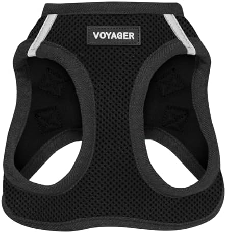 Voyager -In Air Köpek Koşum Takımı - Pet Supplies Küçük ve Orta Ölçekli Köpekler için Yelek Koşumunda Tüm Hava Mesh Basamağı - Siyah, XL