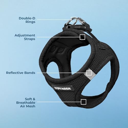 Alternative view of Voyager -In Air Köpek Koşum Takımı - Pet Supplies Küçük ve Orta Ölçekli Köpekler için Yelek Koşumunda Tüm Hava Mesh Basamağı - Siyah, XL