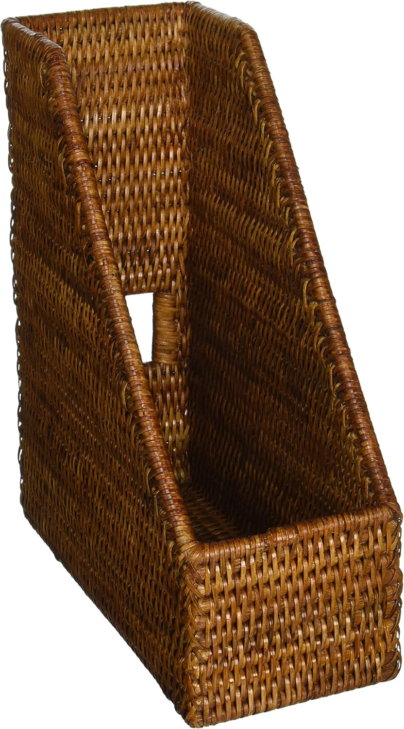 Alternative view of La Jolla rattan Magazine file Basket, /Brown _ P, /Brown, 26.67 x 11.43 x 30.48 cm