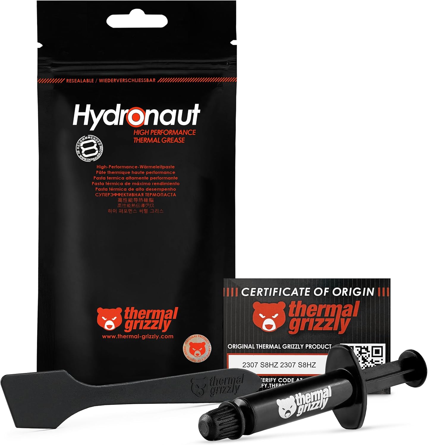 Thermal Grizzly - Hydronaut - Termal İletken Macun Yüksek Performanslı Gres Tüm Soğutucular İçin Kapsamlı Soğutma Sistemleri ve su Soğutması CPU ve GPU (1 Gram)