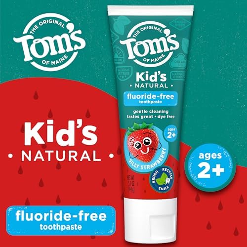 Alternative view of Tom's of Maine Doğal Çocuk Florürsüz Diş Macunu, Aptal Çilek, 5,1 oz. (orijinal formülde arka)