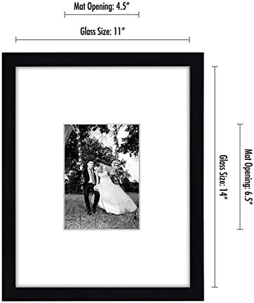 11x14 Siyah Resim Çerçevesi - 5x7 Mat ve 11x14 Mat olmadan görüntüler - Kırılmaya Dayanıklı Camlı Kompozit Ahşap - Duvar için Yatay ve Dikey Formatlar