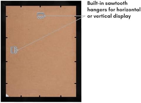 Alternative view of 11x14 Siyah Resim Çerçevesi - 5x7 Mat ve 11x14 Mat olmadan görüntüler - Kırılmaya Dayanıklı Camlı Kompozit Ahşap - Duvar için Yatay ve Dikey Formatlar