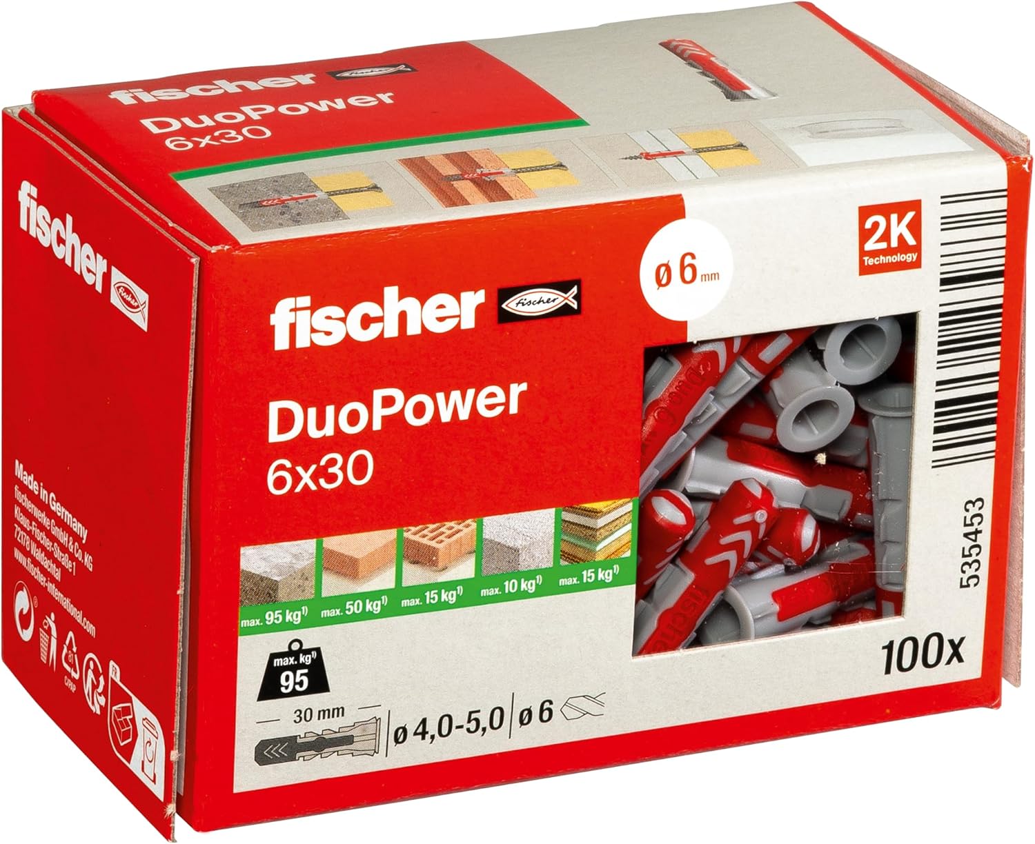 Alternative view of Fischer Duopower 6x30 Dübel 100 adet