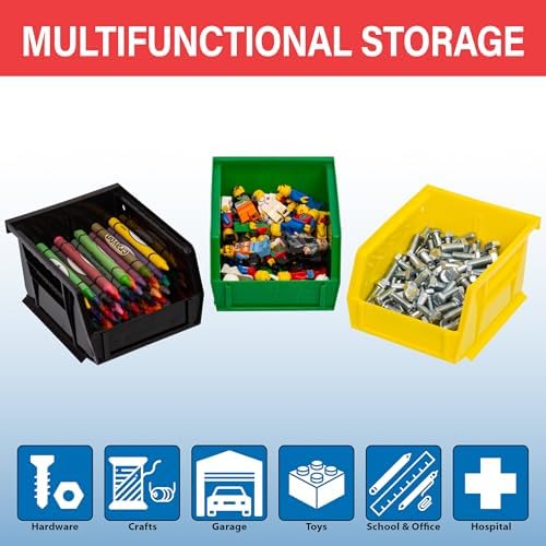 Alternative view of akro-mils 30210 AkroBins plastik saklama kutusu, istiflenebilir, el işi ve cihazlar için, 6'lı paket, 08212Blue