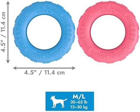 KONG - Yavru Köpek Lastikleri - Yumuşak Kauçuk Çiğneme Oyuncağı ve Ödül Dağıtıcısı (Çeşitli Renkler) - Orta/Büyük Yavru Köpekler için