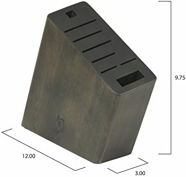 Alternative view of Shun Çatal bıçak takımı 8 yuvalı açılı bıçak bloğu, çekici koyu lekeli ahşap blok, otantik evrensel bıçak bloğu, mutfak tezgahı için bıçak tutucu