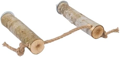Alternative view of Doğal Ağaç Kuş ve Papağan Tüneği Jüt Halatlı Ayarlanabilir Boy 17 Santim Doğal Ahşap Tünek 2'li set Çap 3-5 cm