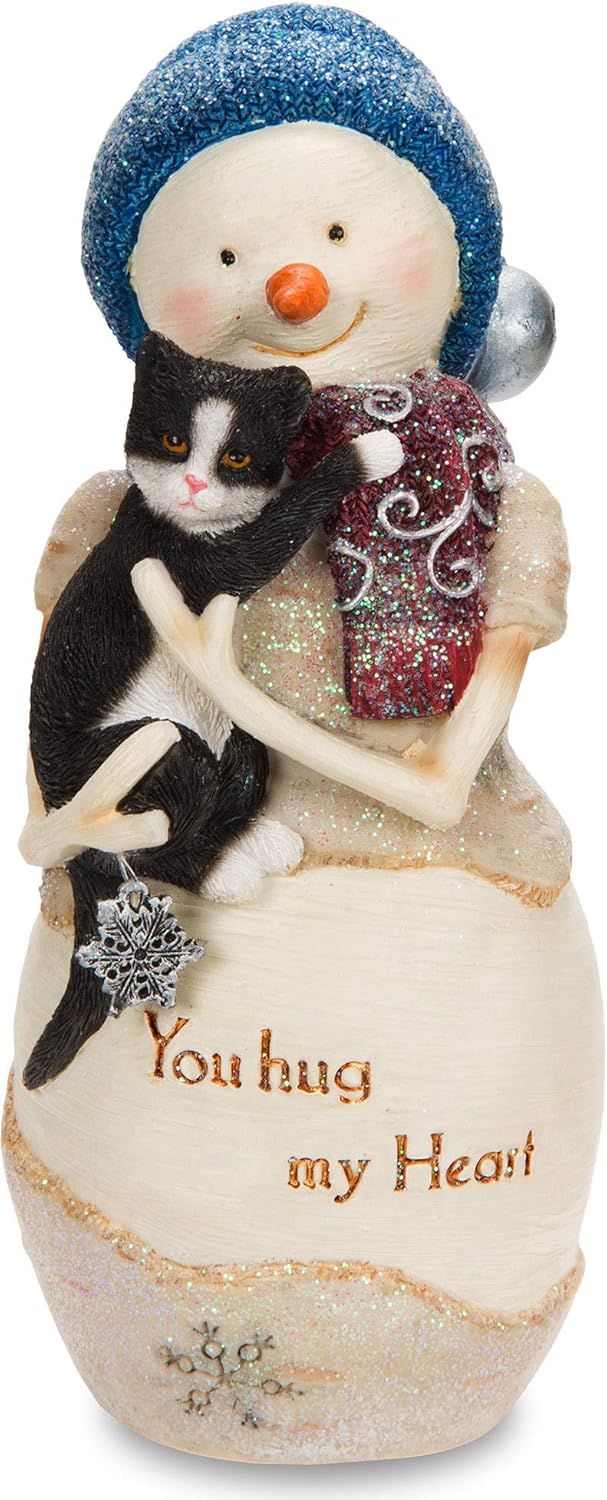 Pavilion Birchhearts HUG My kardan adam figürü, Kedi, 12,7 cm beyaz