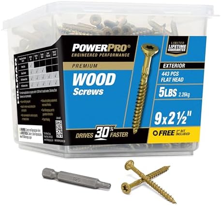 Die grup 48610 Power Pro dış All purpose vida, 9 x 2 – 1/2, 48610