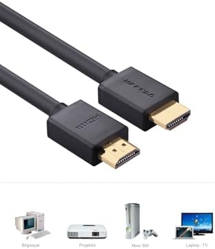 Alternative view of UHD 4K Yüksek Hızlı Ethernet ve HDMI Kablosu, Siyah, 3 Metre