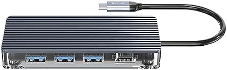 7 Portlu USB 3.0 100W HDMI TF/SD Kart Okuyucu Çoklayıcı HUB Gri