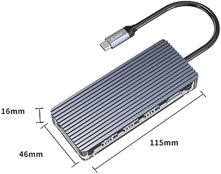 Alternative view of 7 Portlu USB 3.0 100W HDMI TF/SD Kart Okuyucu Çoklayıcı HUB Gri