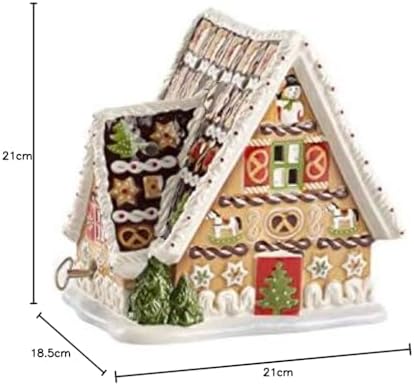 Villeroy ve Boch Christmas Toys Müzik Kutusu "Zencefilli Çörek Evi", Porselen, Beyaz/Bej