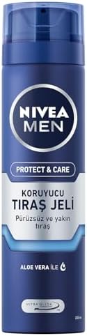 MEN Erkek Nemlendirici Tıraş Jeli Protect&Care 200 ml, Kuru Ciltler İçin, Pürüzsüz Tıraş