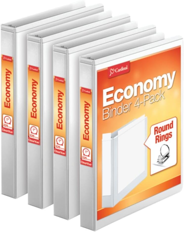 Alternative view of Economy 3 Halka Klasör, 2.5 cm Genişlik, Sunum Görünümü, Beyaz, 225 Yaprak Kapasiteli, Yapışmaz, PVC İçermez, 4'lü Paket (79510)