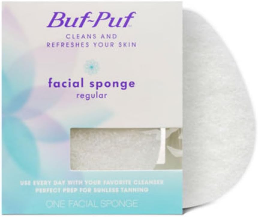Buf-Puf Dermatolog tarafından geliştirilen düzenli yüz süngeri, kırılmaya ve siyah noktalara neden olan derin kirleri ve makyajı giderir, yeniden kullanılabilir, peeling yapan, beyaz, 1 adet