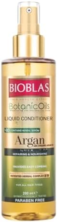 Bioblas Saç Dökülmesine Karşı Sıvı Saç Kremi – Argan Yağlı, Bitkisel Serumlu, Durulanmayan, Kolay Tarama & Yoğun Bakım, 200 ml