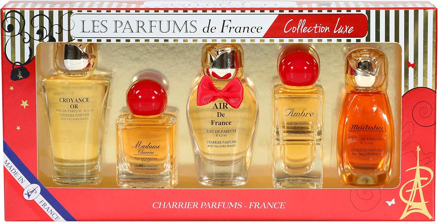 Charrier Parfums of France " Luxe" hediye seti 5 minyatür Eau de Parfum - 49, 7 ml