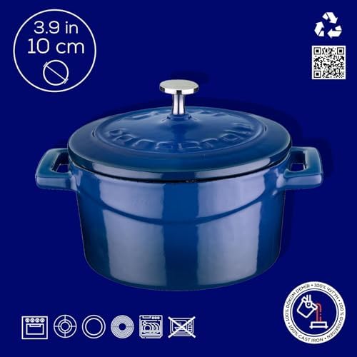 Alternative view of Metal Döküm Mini Tencere, Trendy, 10 cm, 0.35 L Hacim, Mavi