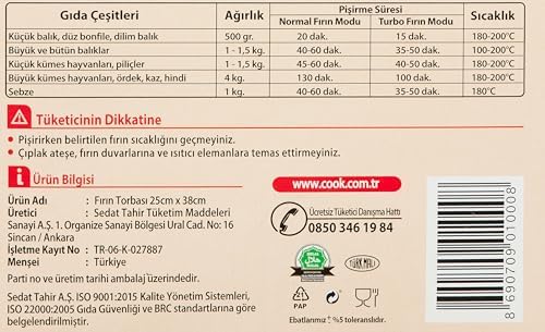Alternative view of Fırın Torbası, Standart Boy, 25 x 38 cm, 8 Yaprak, Polyester Telli