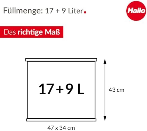 Alternative view of 0630 – 200, Öko Duo Plus L, Pedallı-Abfalltrenner, 17 + 9 litre, metal, Gümüş, 47 x 35 x 44 cm